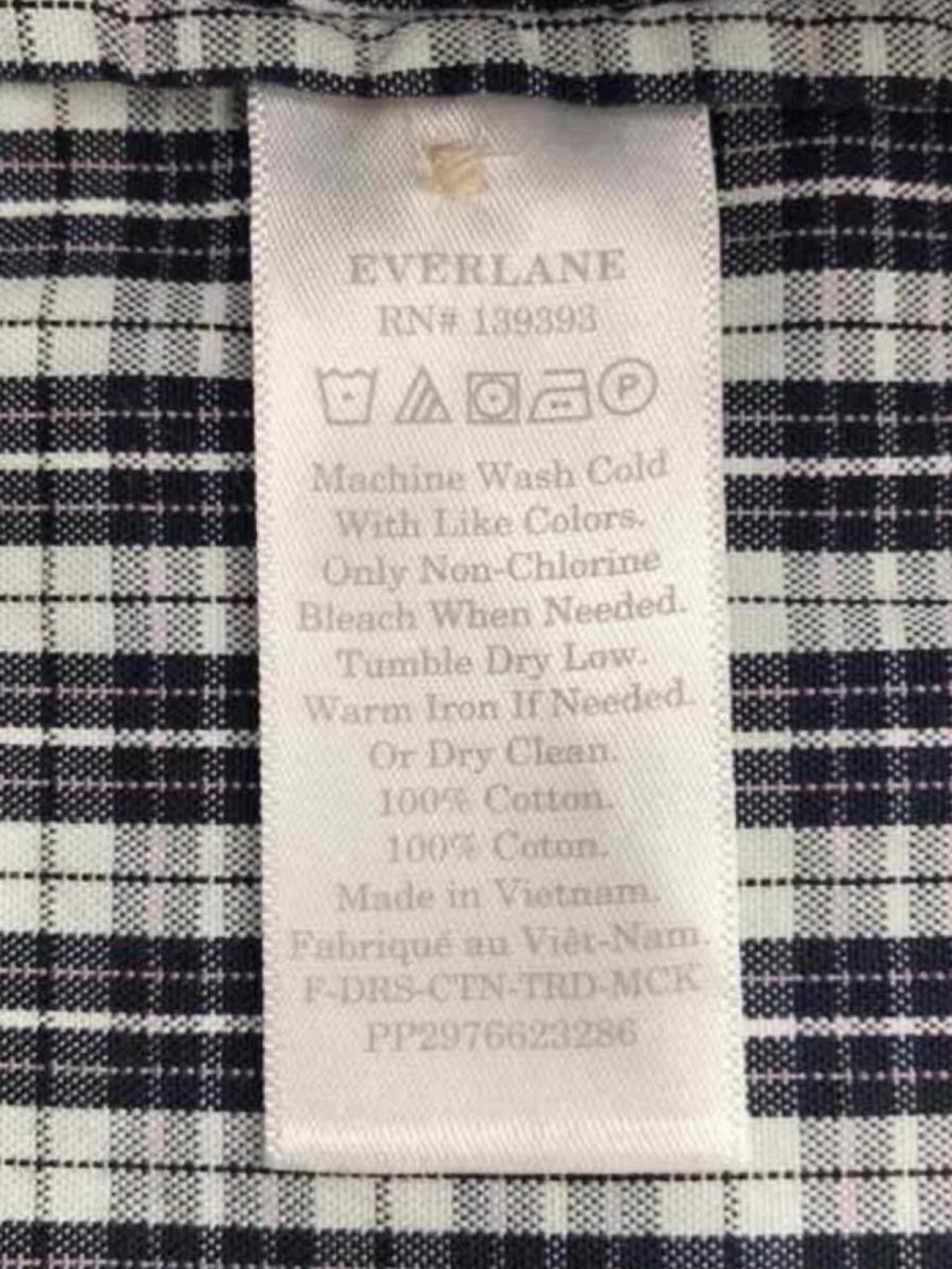 Everlane Navy and White Gingham Mini Dress - Picture 6 of 7